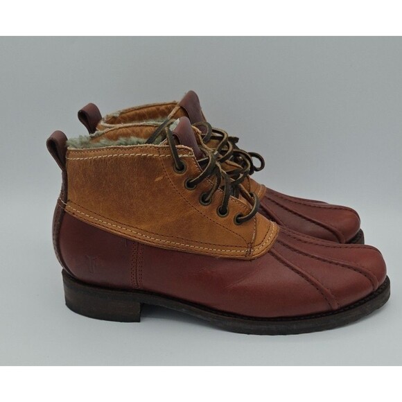 Vintage 1980's Frye Women's Veronica Duck Chukka Shearling Boots Size 10 B - Picture 5 of 11